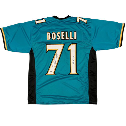 Tony Boselli Autographed Jacksonville (Teal #71) Custom Jersey w/ "HOF 22"