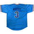 Dale Murphy Autographed Atlanta (Throwback Baby Blue #3) Custom Jersey w/ NL MVP 82,83 - JSA