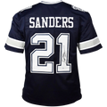 Deion Sanders Autographed Dallas (Navy Blue #21) Custom Jersey - Beckett