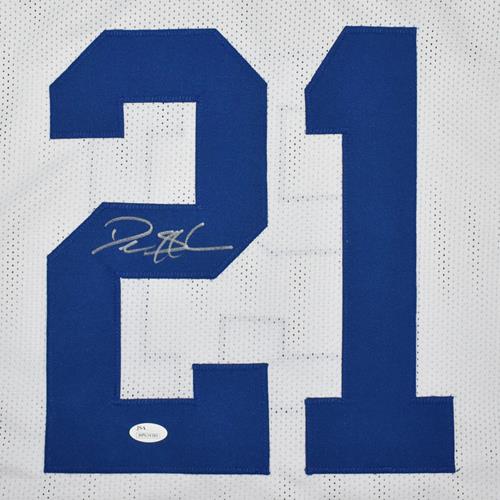 Deion Sanders Autographed Dallas (White #21) Custom Jersey - JSA