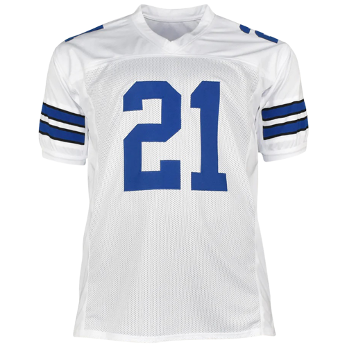 Deion Sanders Autographed Dallas (White #21) Custom Jersey - JSA