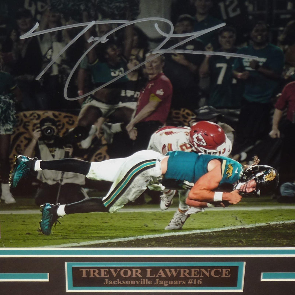 Trevor Lawrence Autographed Jacksonville Jaguars (Spotlight) Deluxe Framed 11x14 Photo - Fanatics