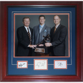 Steve Spurrier, Danny Wuerffel And Tim Tebow Autographed Florida Gators Heisman Deluxe Framed 16x20 Photo with Cut Signatures - JSA