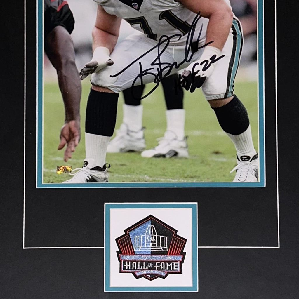 Tony Boselli Autographed Jacksonville Jaguars (Action) Deluxe Framed 11x14 Photo w/ "HOF 22"