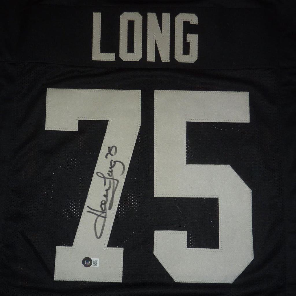 Howie Long Autographed Oakland Raiders (Black #75) Custom Jersey - Beckett