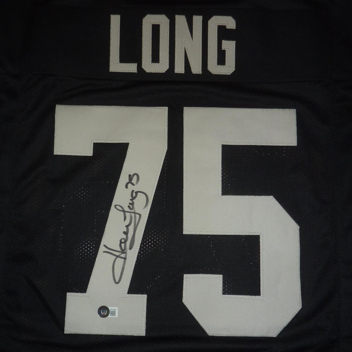 Howie Long Autographed Oakland Raiders (Black #75) Custom Jersey - Beckett