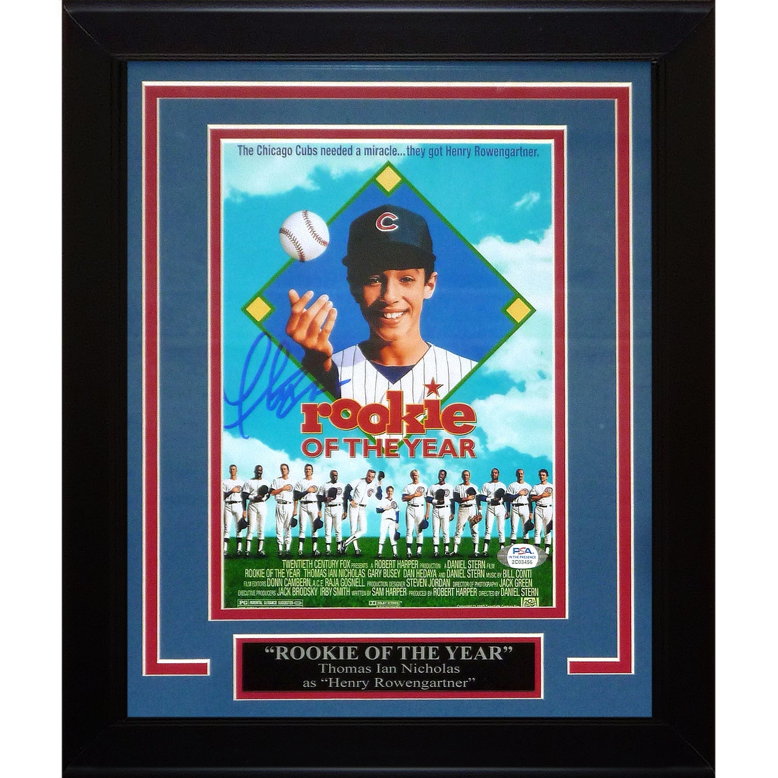 Thomas Ian Nicholas Autographed Rookie of the Year Deluxe Framed 8x10 Movie Poster - Beckett
