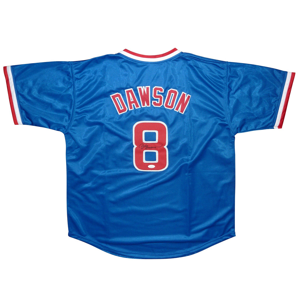 Andre Dawson Autographed Chicago (Blue #8) Custom Jersey – JSA