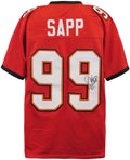 Warren Sapp Autographed Tampa Bay (Red #99) Custom Jersey - JSA
