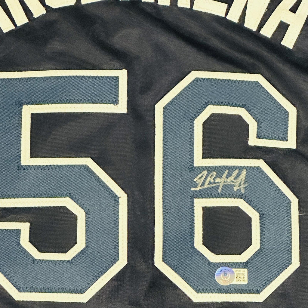 Randy Arozarena Autographed Tampa Bay (Navy Blue #56) Custom Jersey - Beckett