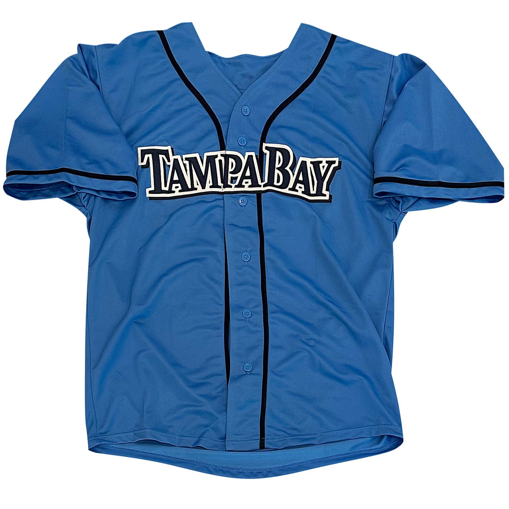 Randy Arozarena Autographed Tampa Bay (Light Blue #56) Custom Jersey - Beckett