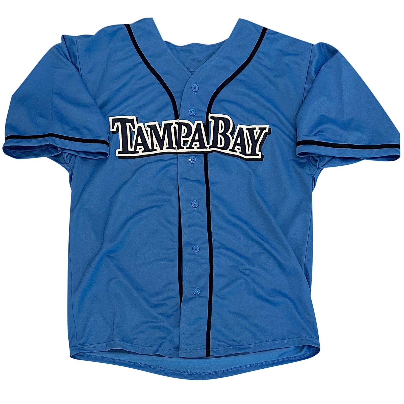 Randy Arozarena Autographed Tampa Bay (Light Blue #56) Custom Jersey - Beckett