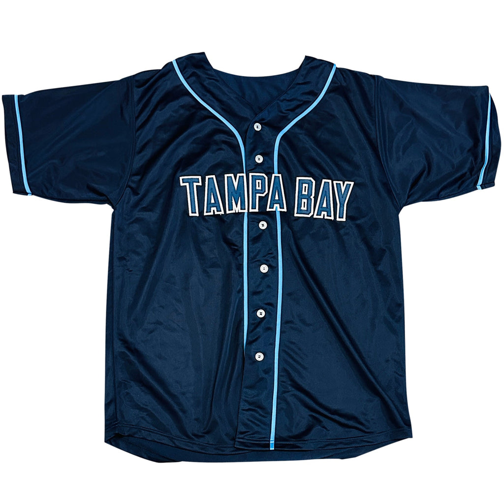 Randy Arozarena Autographed Tampa Bay (Navy Blue #56) Custom Jersey - Beckett
