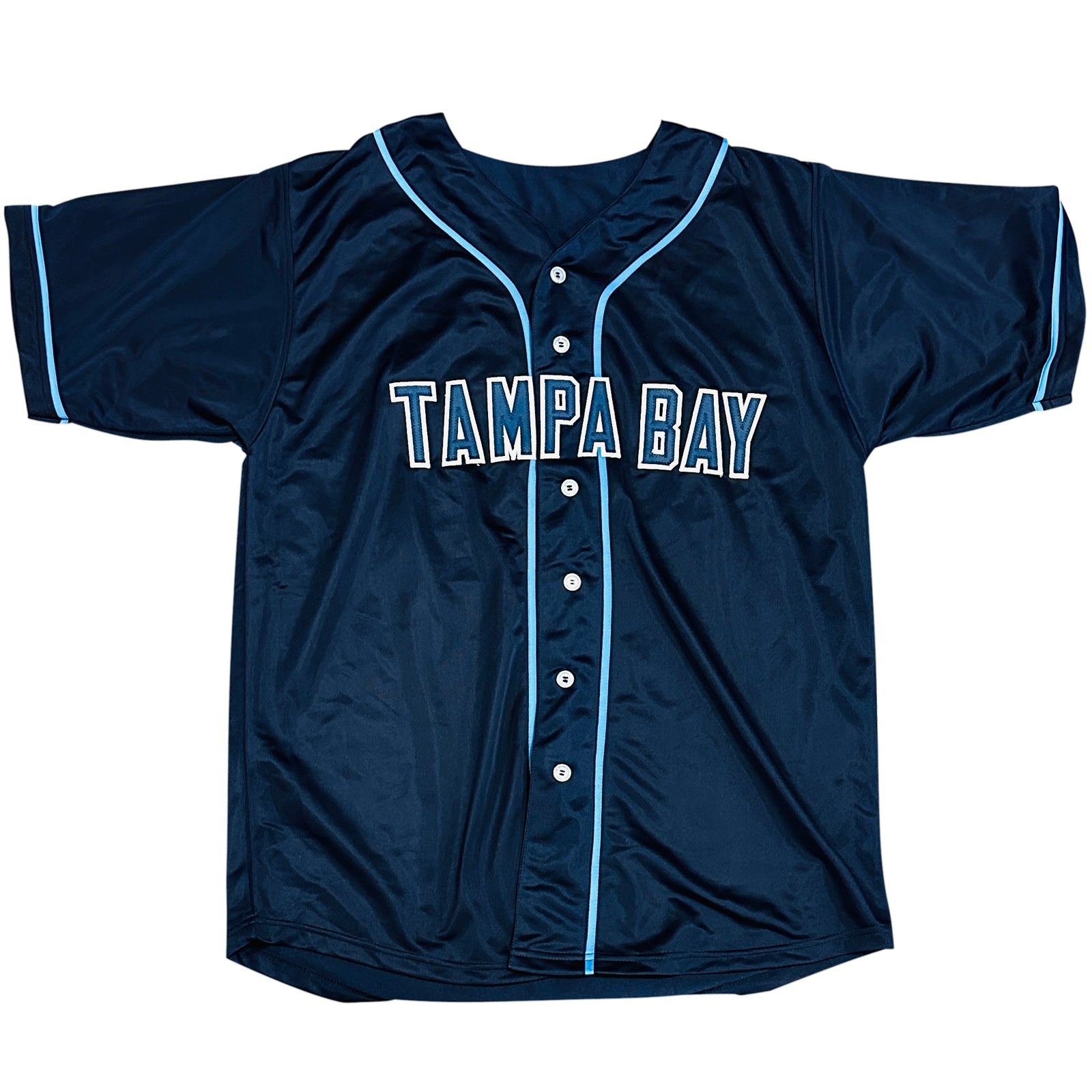 Randy Arozarena Autographed Tampa Bay (Navy Blue #56) Custom Jersey - Beckett