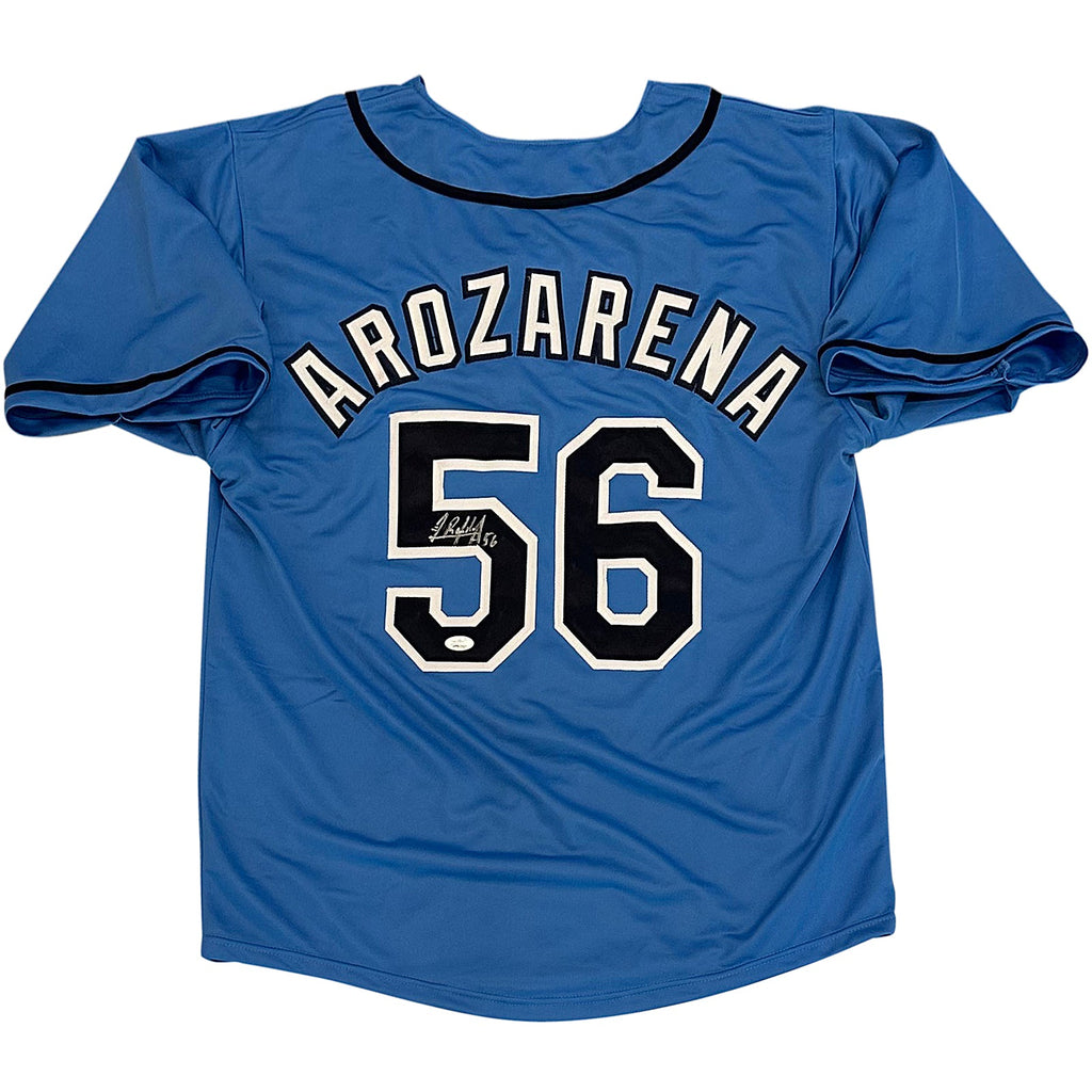 Randy Arozarena Autographed Tampa Bay (Light Blue #56) Custom Jersey - Beckett