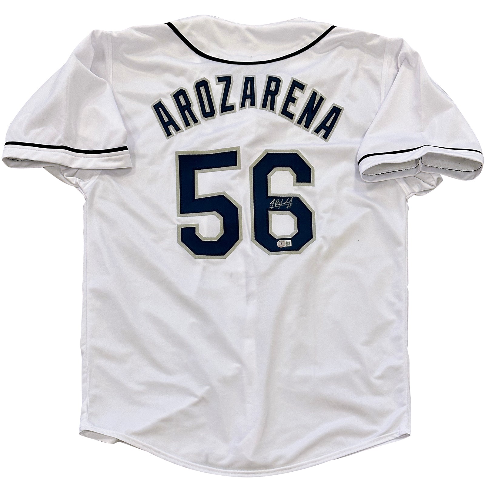 Randy Arozarena Autographed Tampa Bay (White #56) Custom Jersey - Beckett