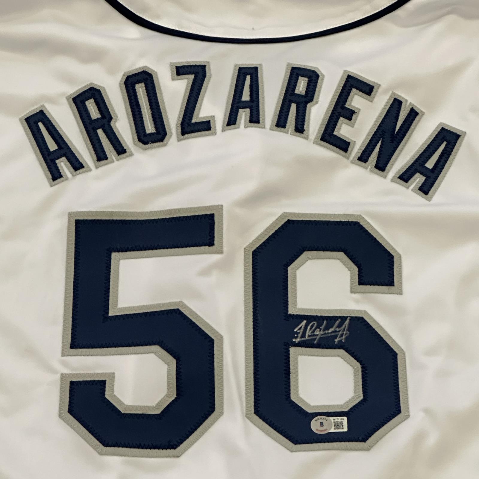 Randy Arozarena Autographed Tampa Bay (White #56) Custom Jersey - Beckett