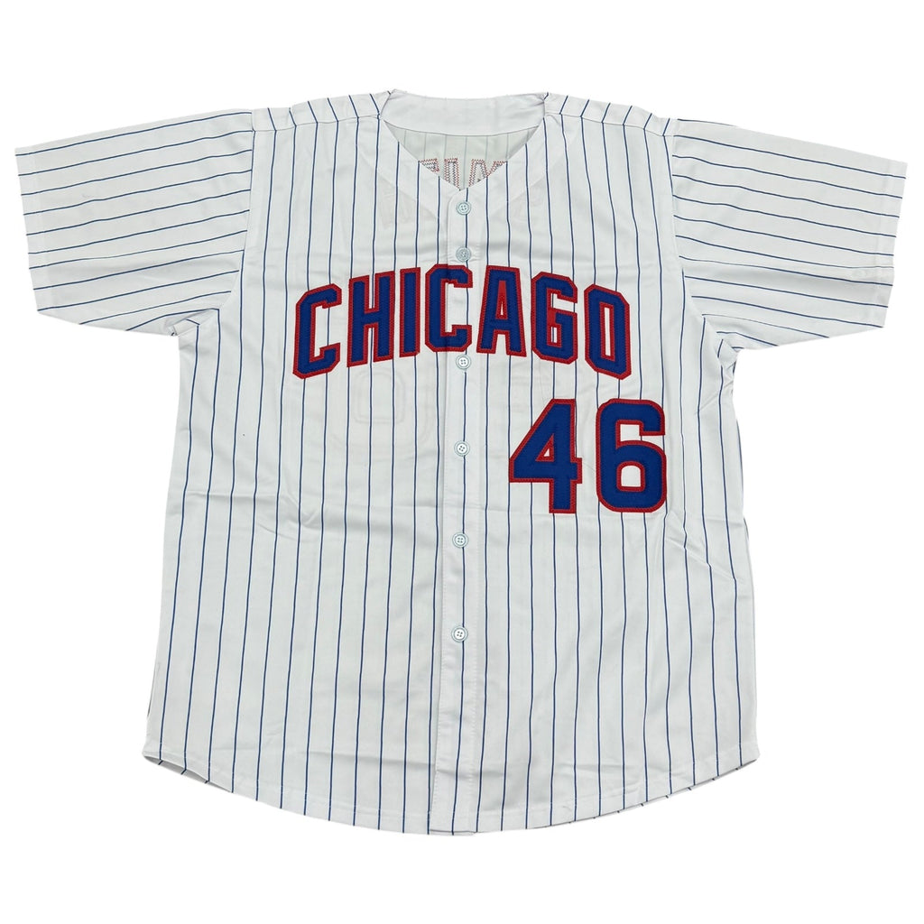 Lee Smith Autographed Chicago (Pinstripe #46) Custom Jersey - JSA