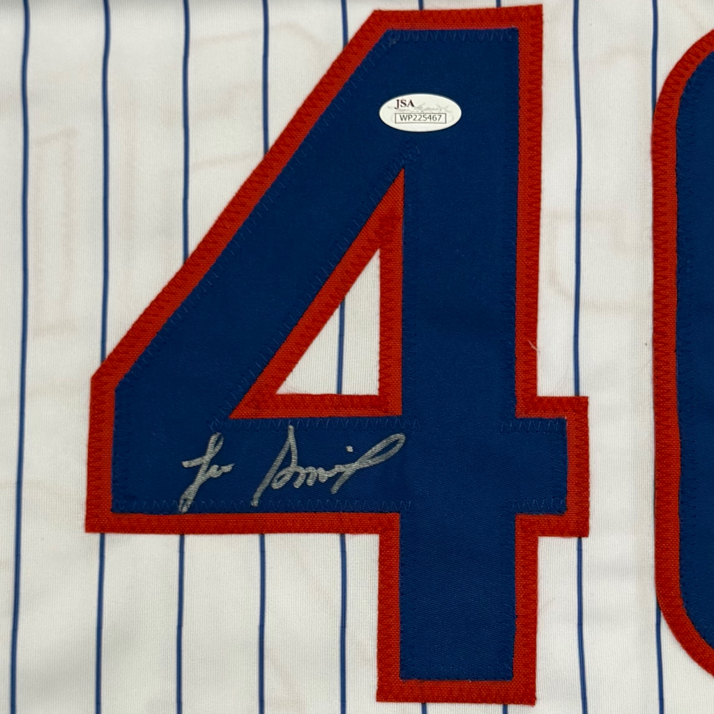 Lee Smith Autographed Chicago (Pinstripe #46) Custom Jersey - JSA