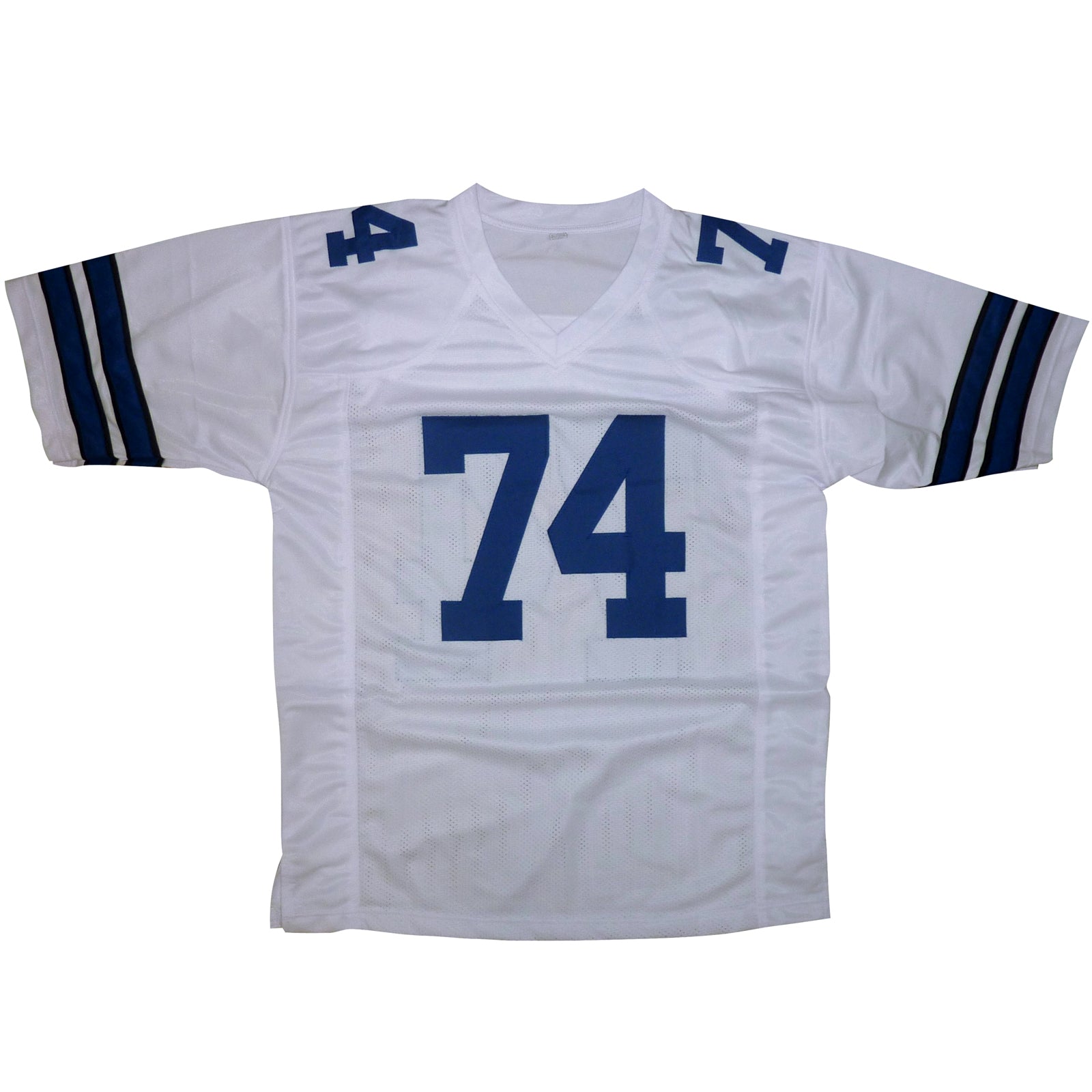 Bob Lilly Autographed Dallas (White #74) Custom Jersey w/ HOF 80 - JSA