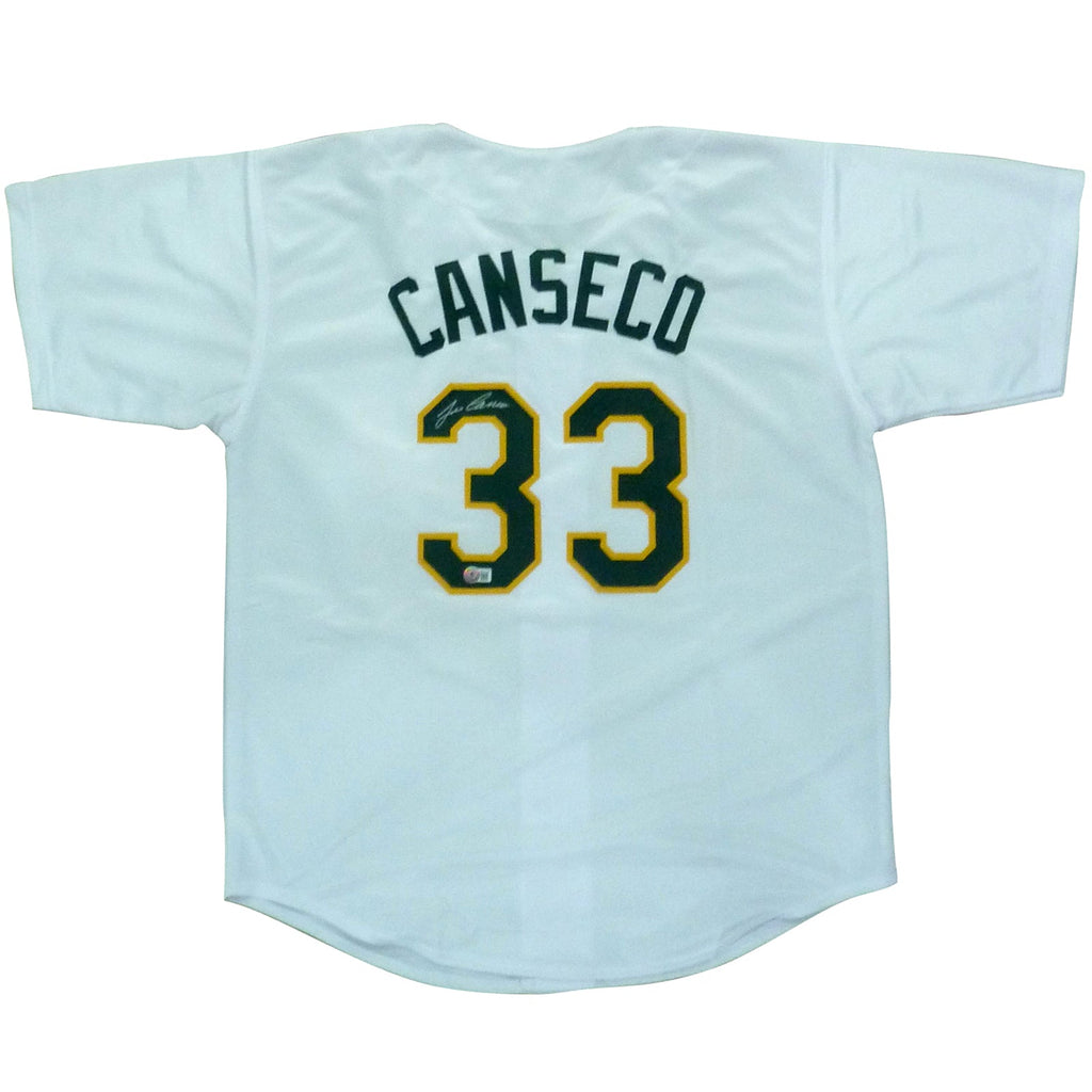 Jose Canseco Autographed Oakland (White #33) Custom Jersey- JSA