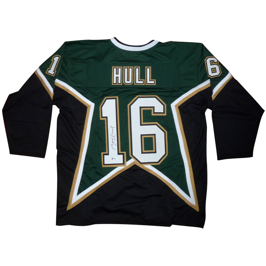 Brett Hull Autographed Dallas (Green #16) Custom Jersey - BAS