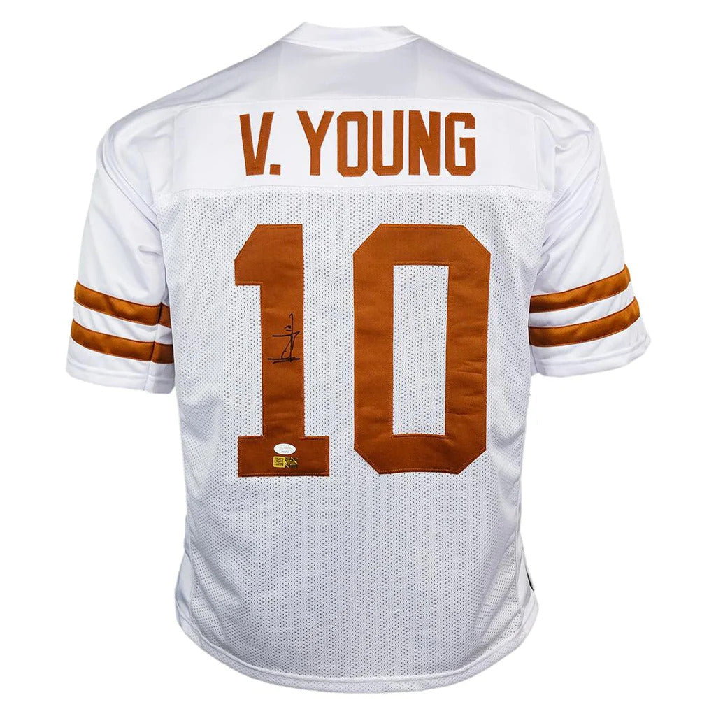 Vince Young Autographed Texas Longhorns (White #10) Custom Jersey - JSA