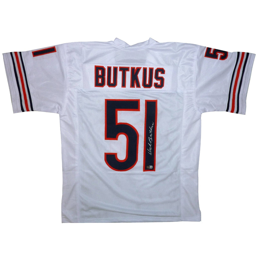 Dick Butkus Autographed Chicago (White #51) Custom Jersey - Beckett
