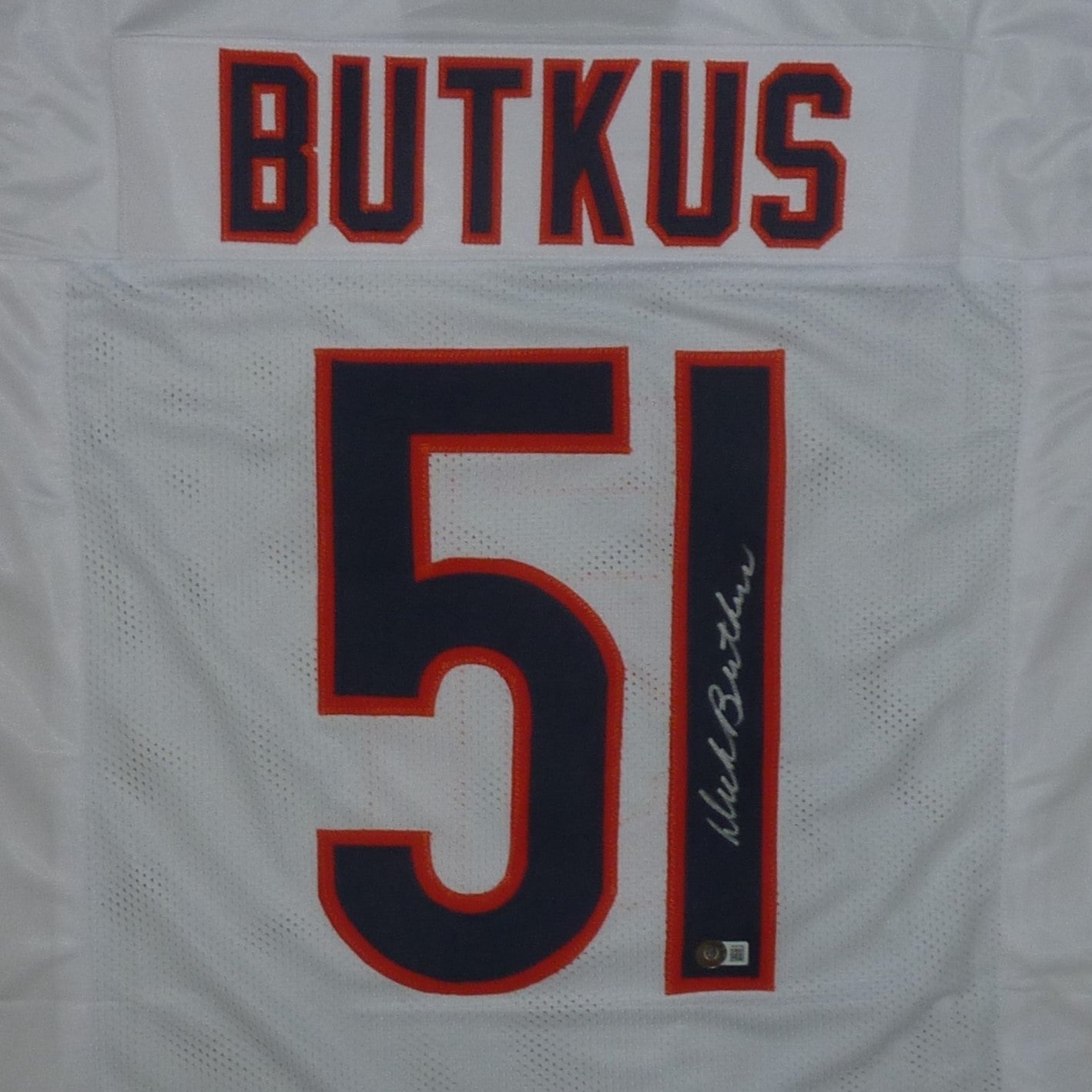 Dick Butkus Autographed Chicago (White #51) Custom Jersey - Beckett
