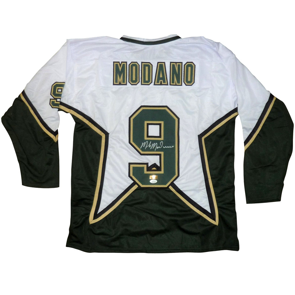Mike Modano Autographed Dallas (White #9) Custom Jersey - JSA