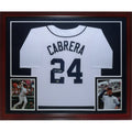 Miguel Cabrera Autographed Detroit (White #24) Deluxe Framed Jersey - JSA