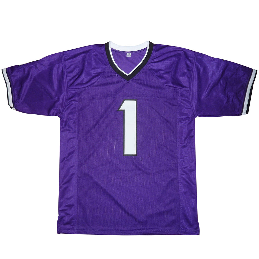 Quentin Johnston Autographed TCU Horned Frogs (Purple #1) Custom Jersey - Beckett