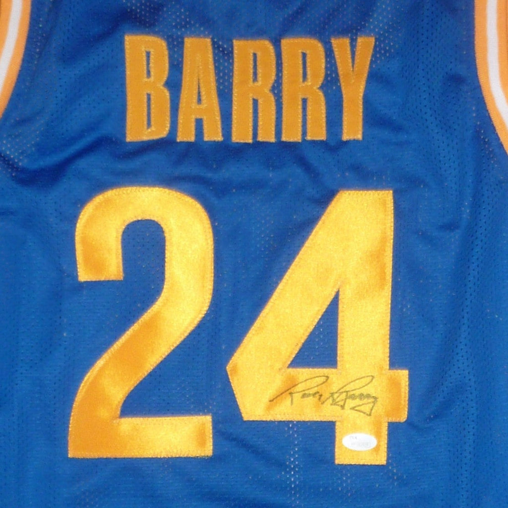 Rick Barry Autographed Golden State (Blue #24) Custom Jersey w/ "HOF 1987" - JSA