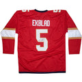 Aaron Ekblad Autographed Florida (Red #5) Custom Jersey - JSA