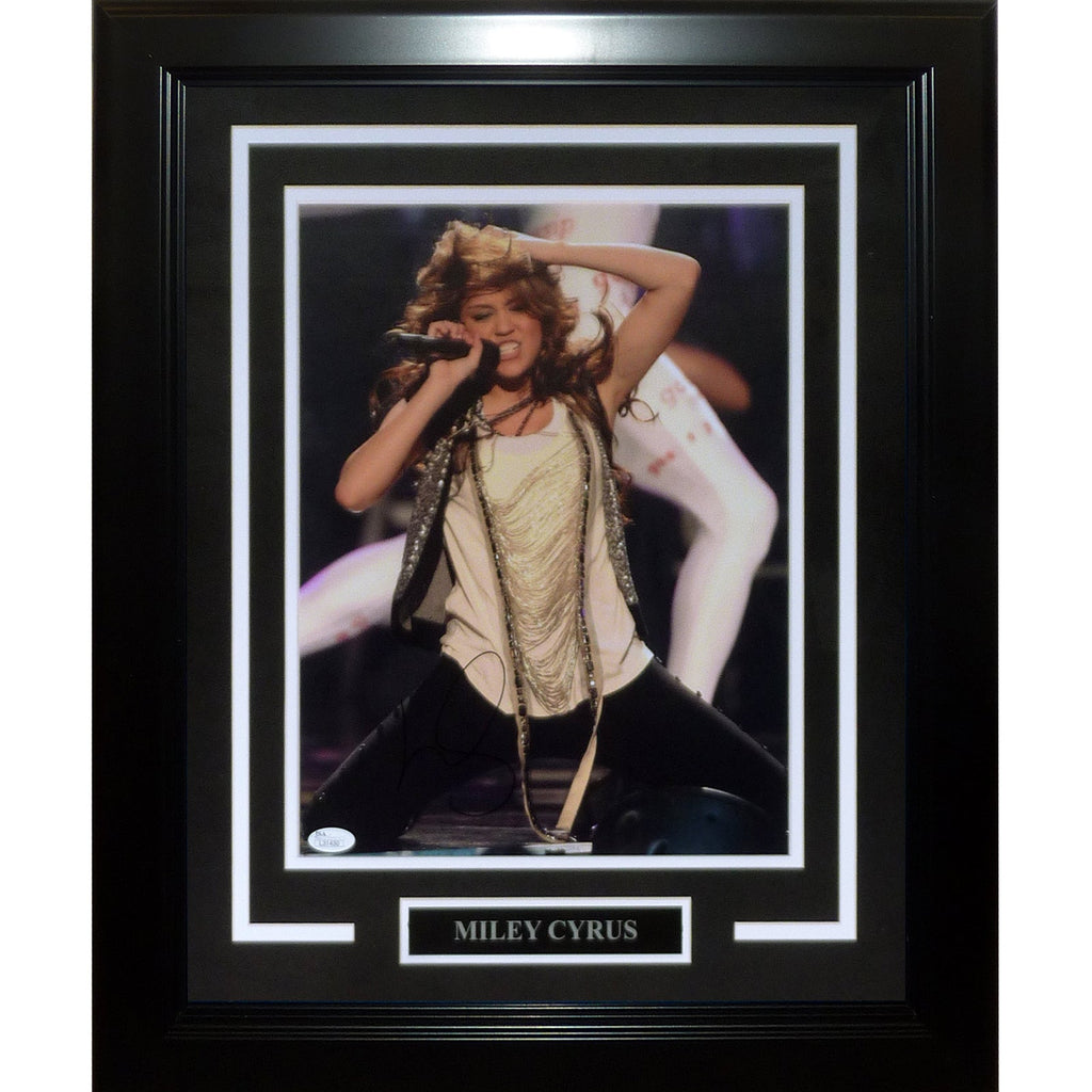 Miley Cyrus Autographed Music Deluxe Framed 11x14 Photo - JSA