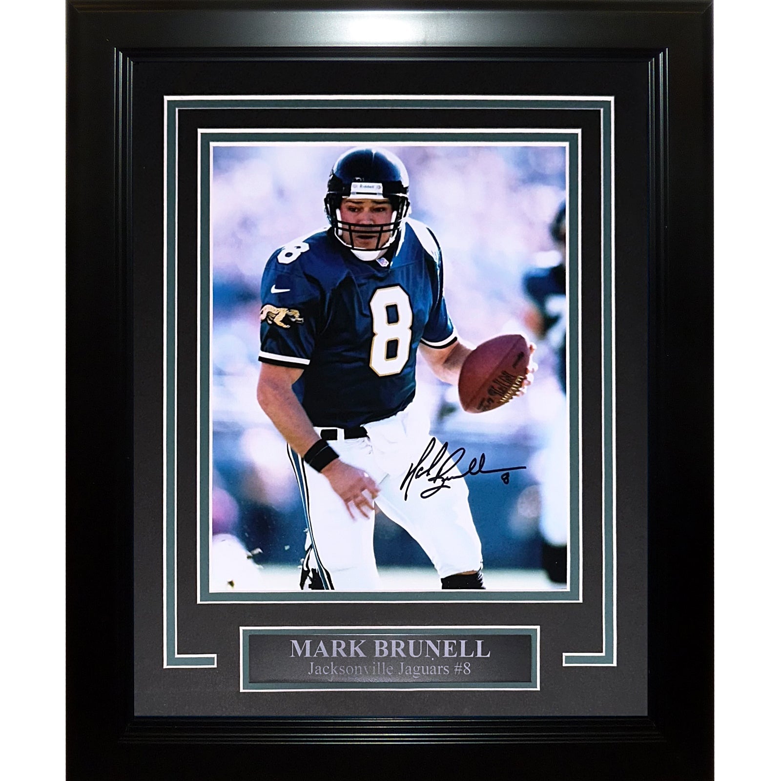 Mark Brunell Autographed Jacksonville Jaguars Deluxe Framed 8x10 Photo