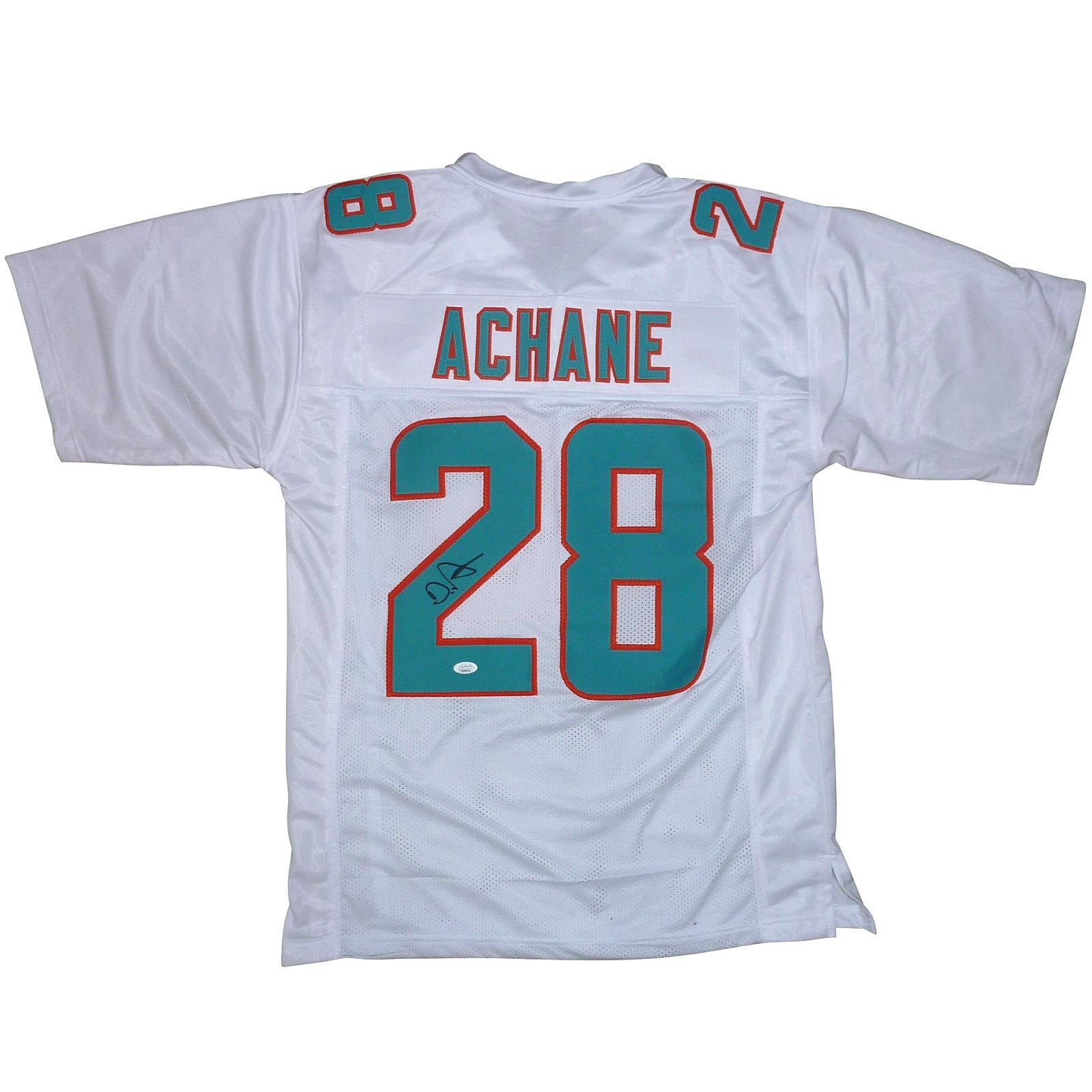 De'Von Achane Autographed Miami (White #28) Custom Jersey - JSA