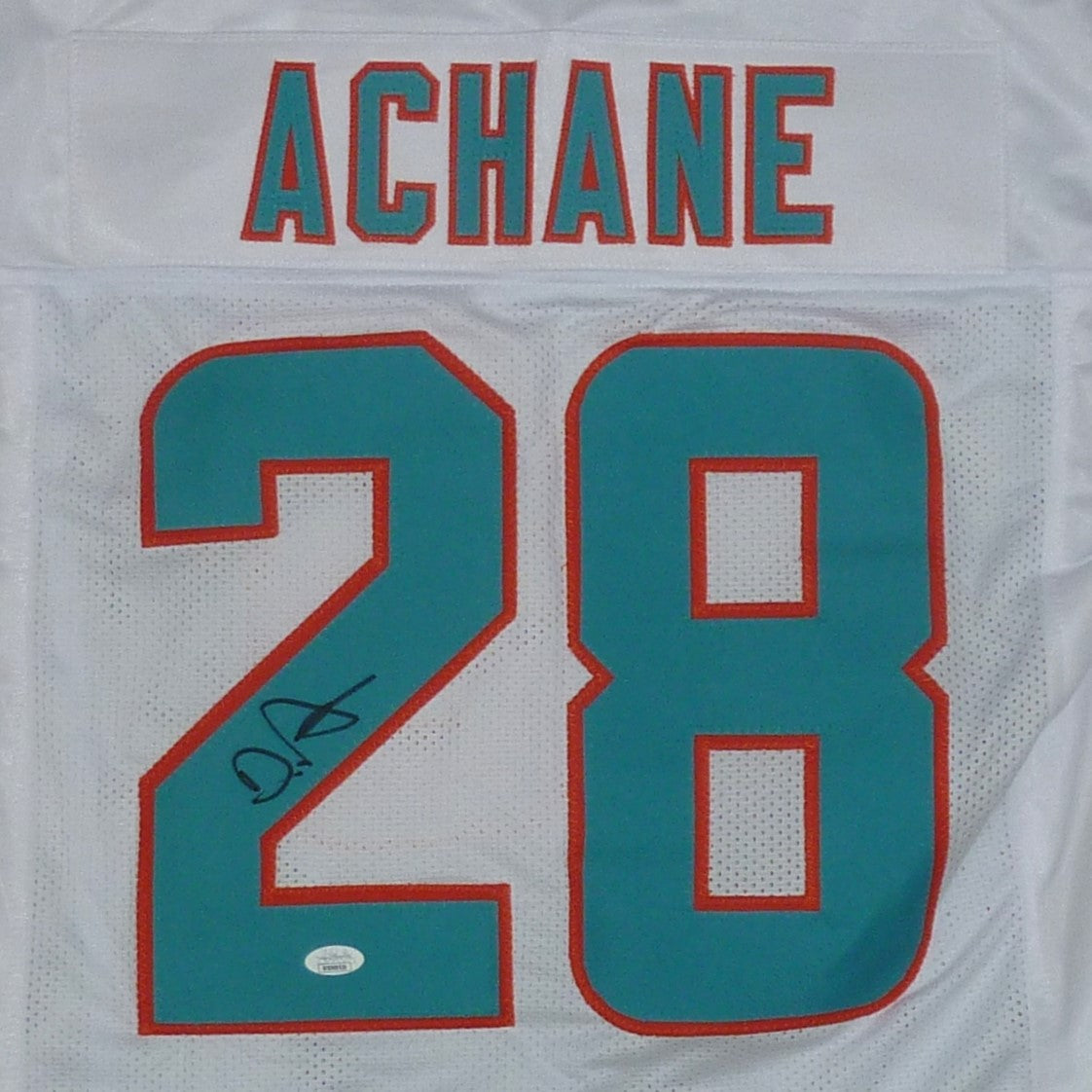 De'Von Achane Autographed Miami (White #28) Custom Jersey - JSA