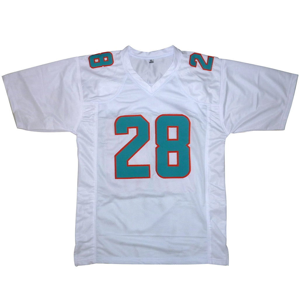De'Von Achane Autographed Miami (White #28) Custom Jersey - JSA