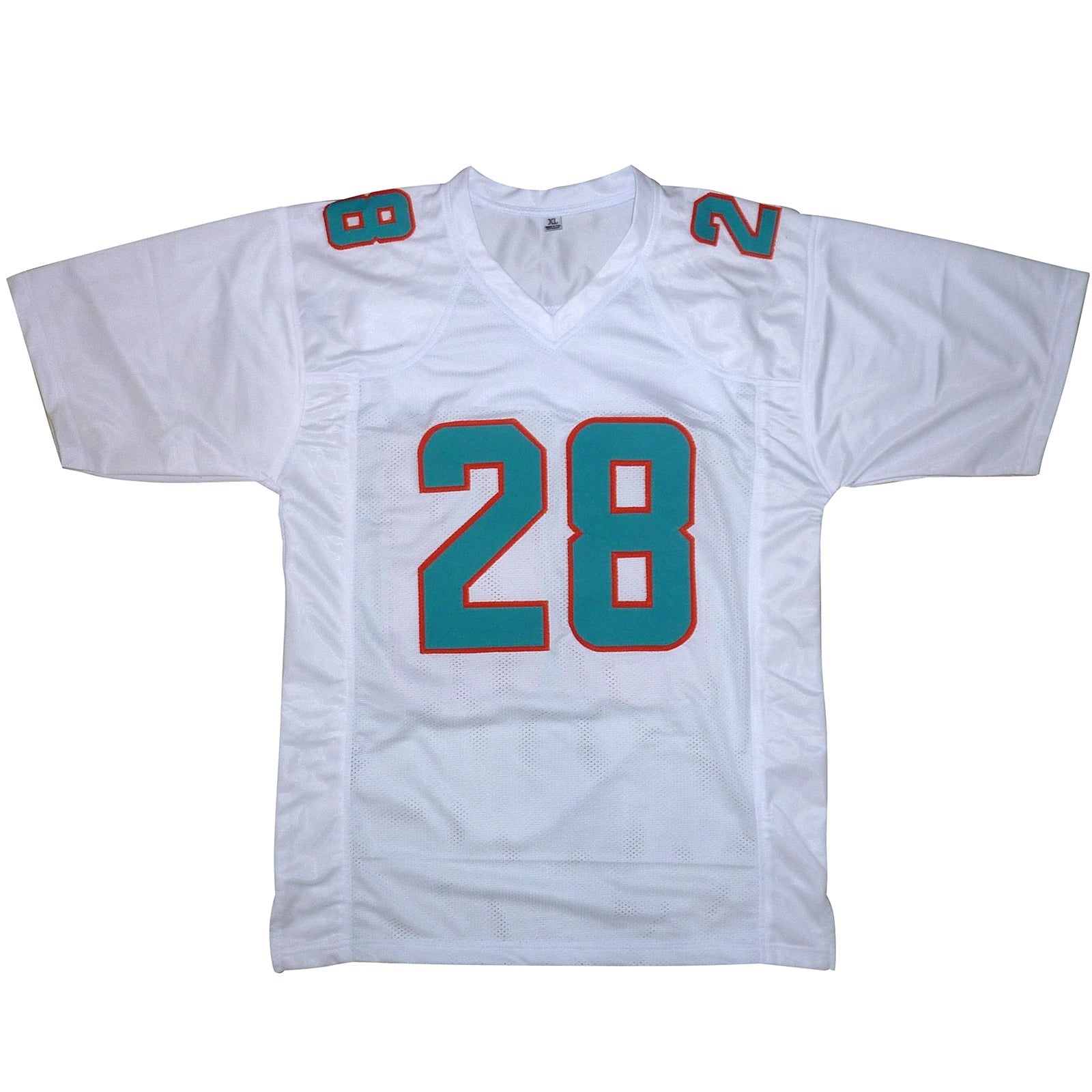 De'Von Achane Autographed Miami (White #28) Custom Jersey - JSA