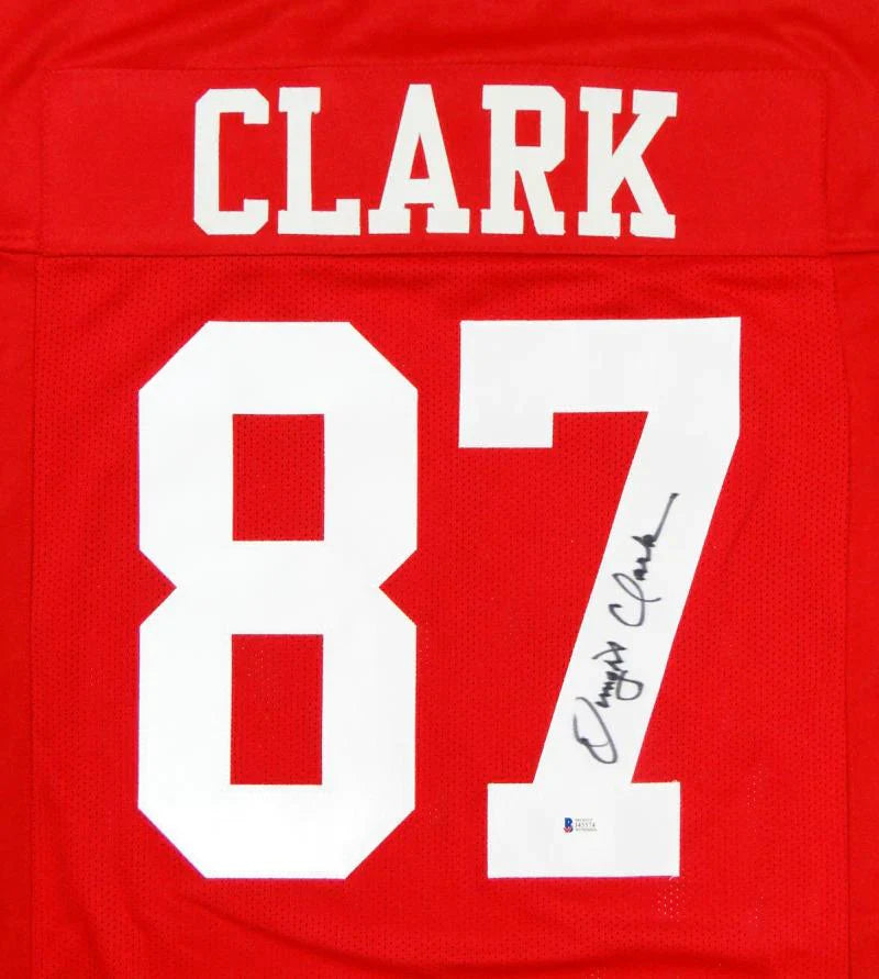 Dwight Clark Autographed San Francisco 49ers (Red #87) Custom Jersey - Beckett