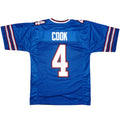 James Cook Autographed Buffalo (Blue #4) Custom Jersey - JSA