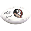 Mike Norvell Autographed Florida State FSU Seminoles Logo Football w/ "Go Noles" - JSA