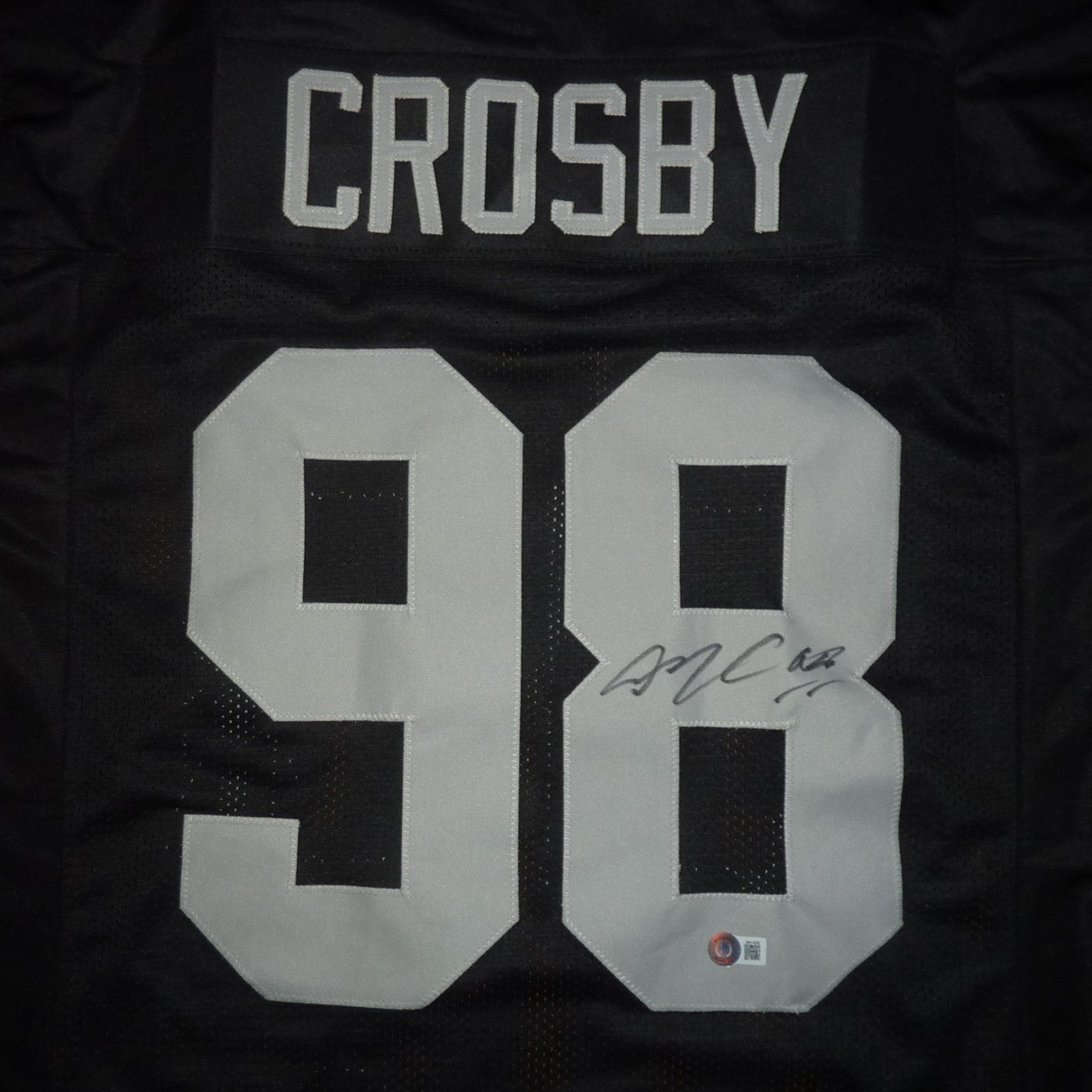 Maxx Crosby Autographed Las Vegas (Black #98) Custom Jersey - Beckett