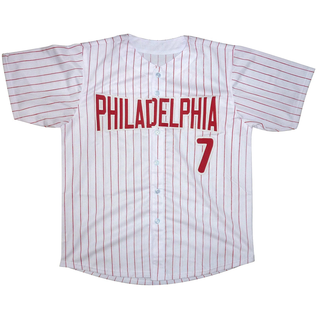 Trea Turner Autographed Philadelphia (White Pinstripe #7) Custom Jersey - JSA