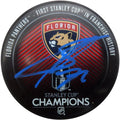 Sergei Bobrovsky Autographed Florida Panthers (2024 Stanley Cup Champs) Hockey Puck - Blue -  Beckett