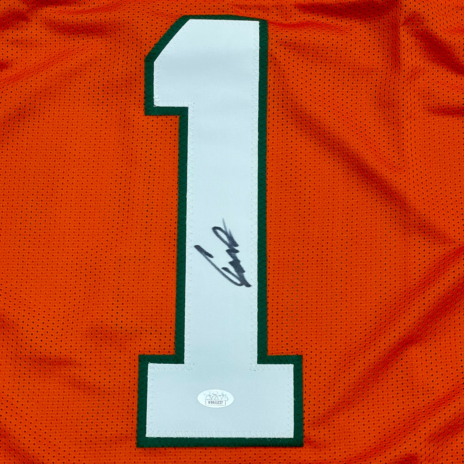 Cameron Cam Ward Autographed Miami (Orange #1) Custom Jersey - JSA