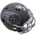 Tyjae Spears Autographed Tennessee Titans (SLATE Alternate) Mini Helmet - Beckett
