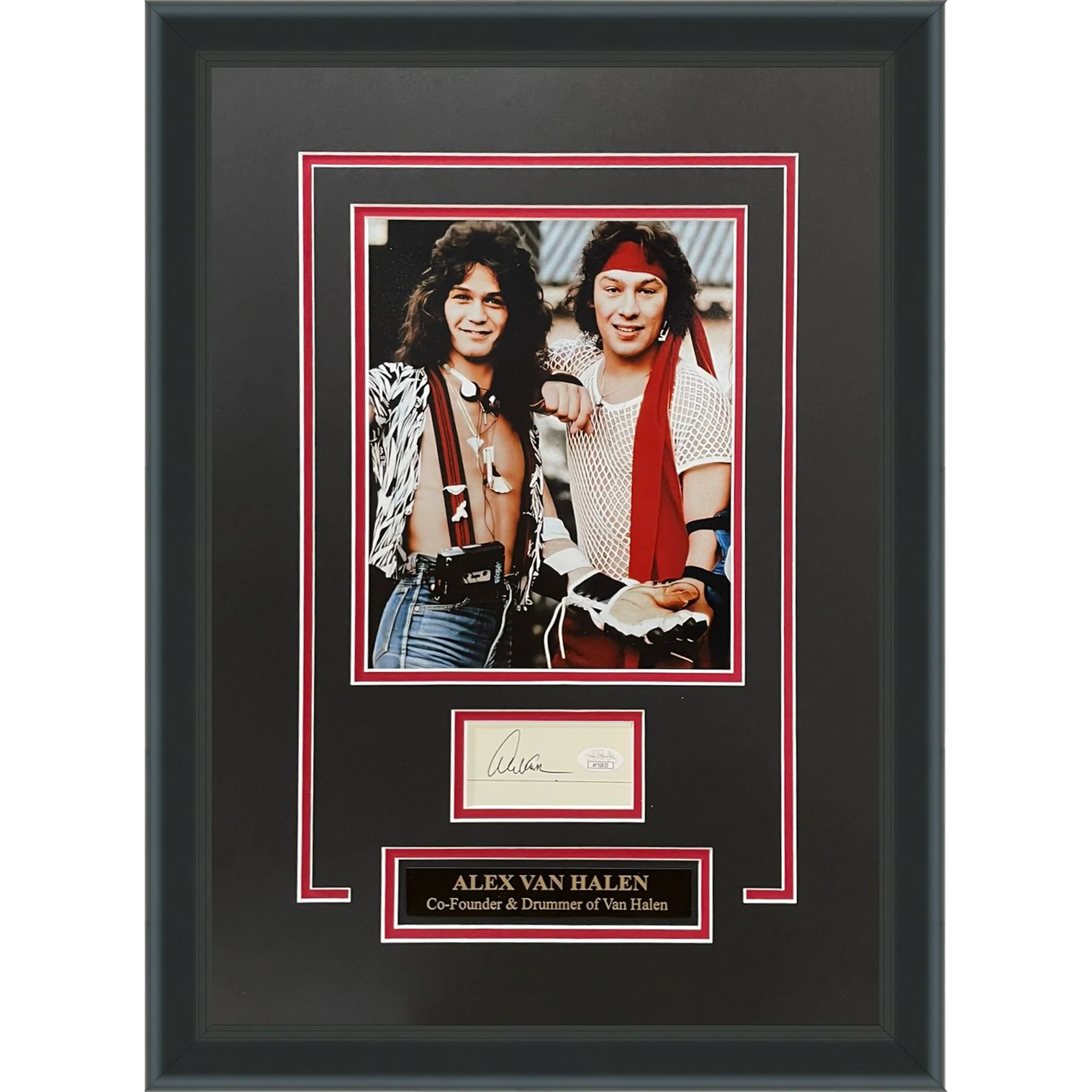 Alex Van Halen Autographed Van Halen Music "Signature Series" Frame - JSA