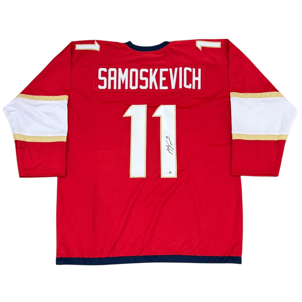 Mackie Samoskevich Autographed Florida (Red #11) Custom Hockey Jersey - JSA